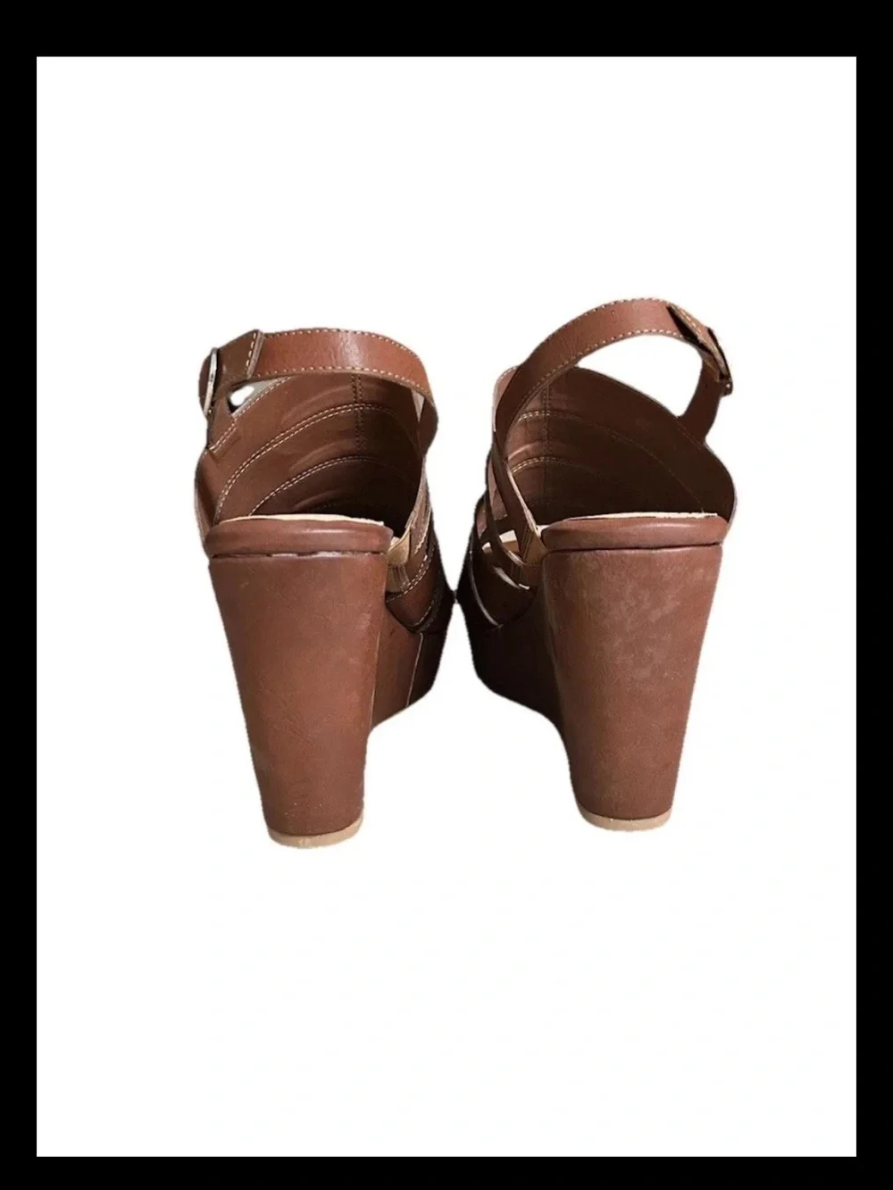 Torrid Shoes Platform Wedge Heels Sandals Size 9.5 Brown NEW